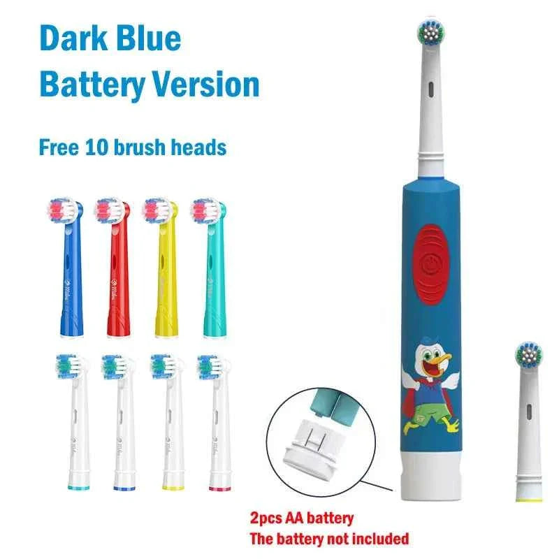Kids Electric Toothbrush Colorful Cartoon Soft Bristle Rounded Vibrate Heads Teeth Brush Gum Care Battery Power 3-15 Years Old