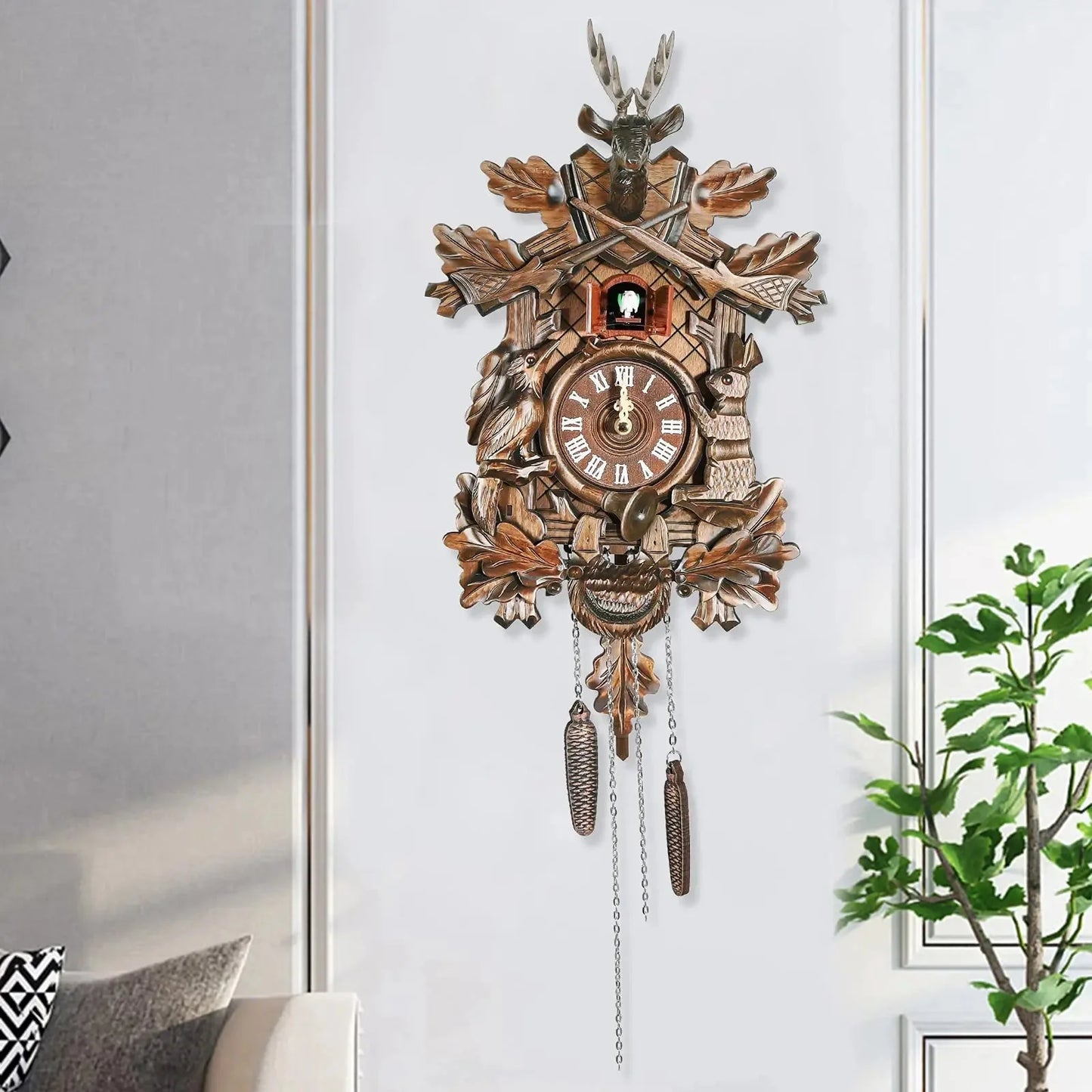 German Traditional Black Forest Wooden Style Cuckoo Clock Handmade