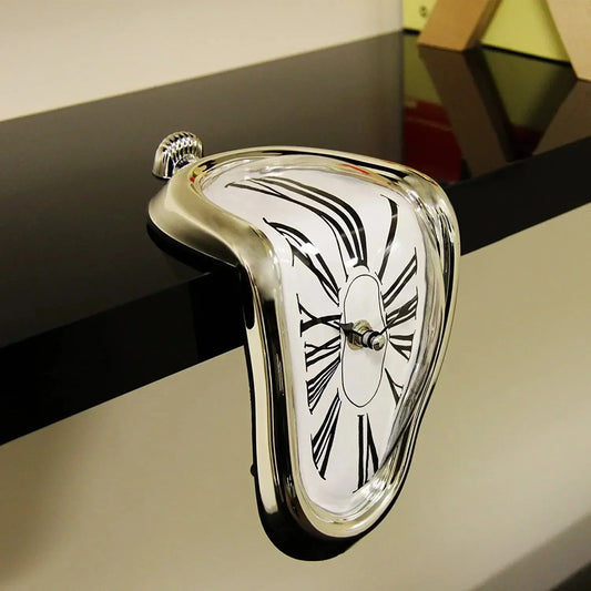 Melting Distorted Surreal Novelist Salvador Dali Style Decorative Clock