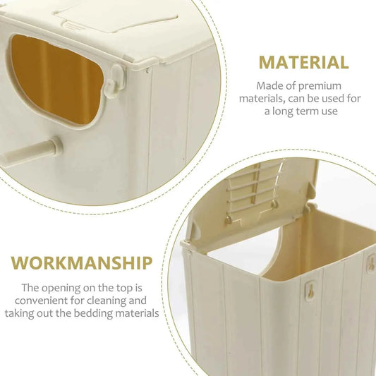 Bird Breeding Nest Plastic House for Parakeets Love Birds Parrots Easy Clean Hinged Cover Yellow Tone Nesting Box Bird Cage