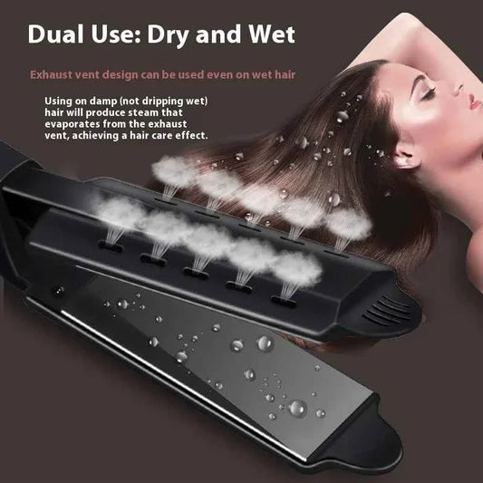 Dual Use Hair Straightener Curling Iron 4 Temperature Settings Portable Styling Tool for Straightening Curling Air Bangs