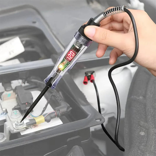1pc 6V 12V 24V 48V 90V Car Digital Display Test Pen Circuit Test Pen Light Bulb Electric Measuring Pen Repair Tools