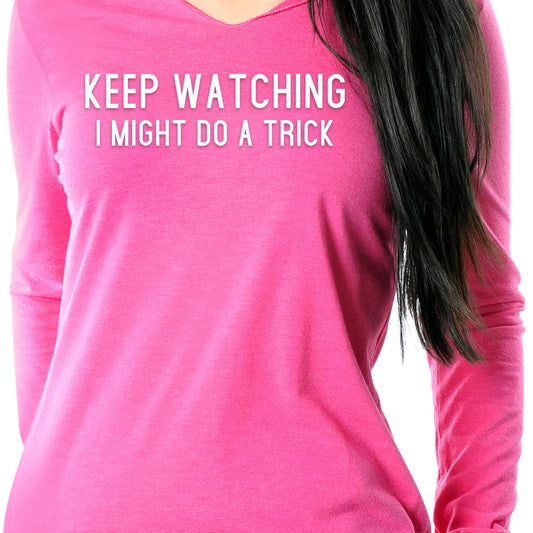 Keep Staring, I Might Do A Trick Black Tapered Long Sleeve Hoodie