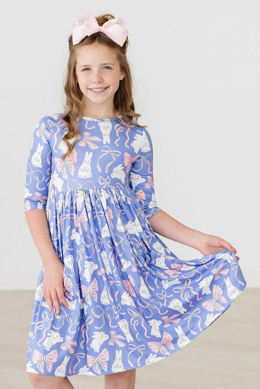 Hop, Skip & Twirl 3/4 Sleeve Pocket Twirl Dress