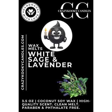 WHITE SAGE & LAVENDER - Wax Melts, Scented Coconut Soy, 3.5oz