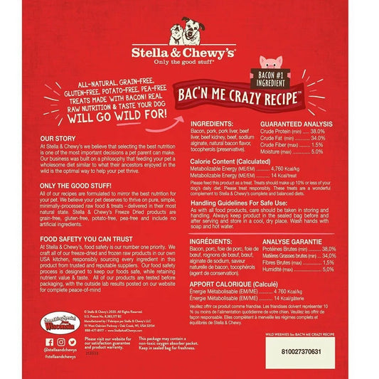 Stella & Chewy’s Freeze Dried Wild Weenies Bacon Dog Treats (11oz)