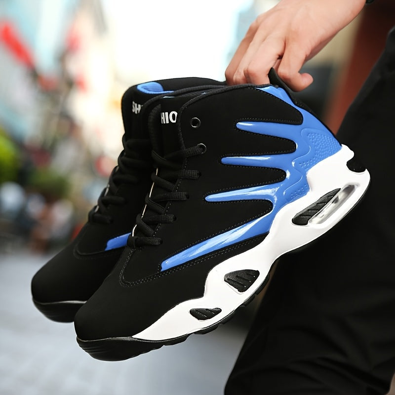 Professional Basketball Shoes for Men, Comfortable High-top Breathable Non-slip Shock Absorbing Lace-up Cushion Sneakers for Training, Running And Stepping