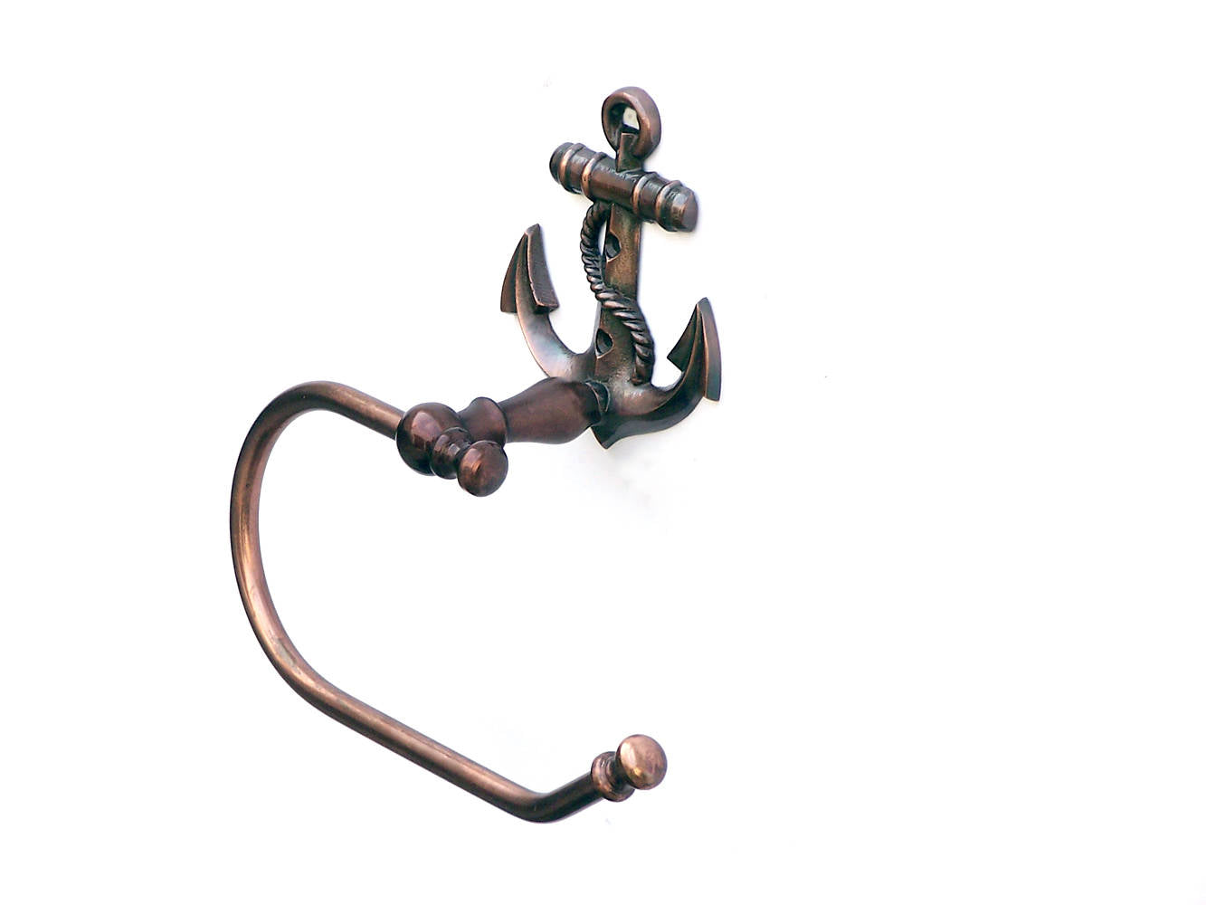 Antique Copper Anchor Hand Towel Holder 10""