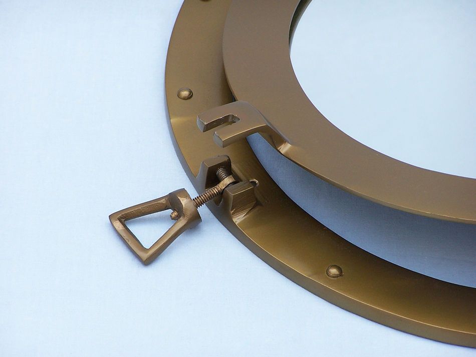 Antique Brass Decorative Ship Porthole Mirror 20""