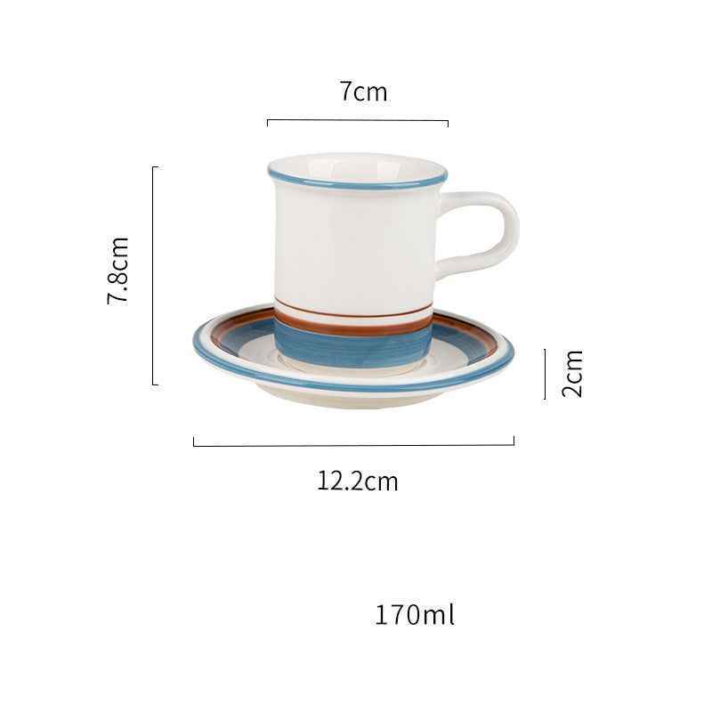 Medieval Ceramic Vintage Hand-painted Replica Coffee Cup And Saucer Wide Mouth Cup