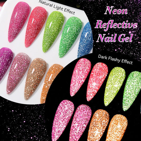 Nail Art Fluorescent Crushed Diamond Gel Polish