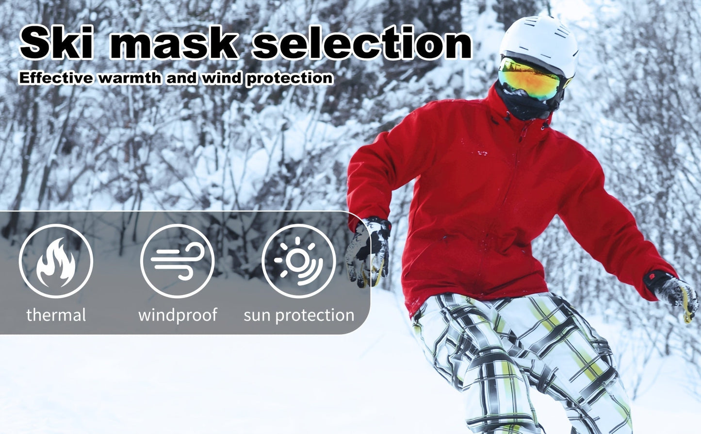 Face Mask, Cold Weather Winter Fleece Thermal Ski Mask Cover for Men Women, Warmer Windproof Breathable, Cold Weather Gear for Skiing, Outdoor, Riding Motorcycle & Snowboarding