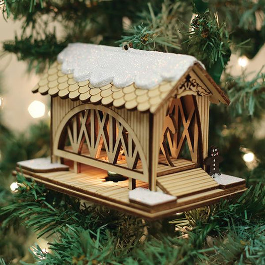 Covered Bridge One Horse Open Sleigh Ginger Cottage Collection