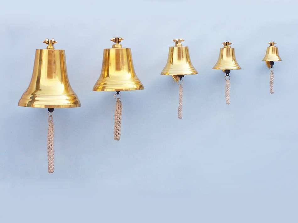Brass Plated Hanging Harbor Bell 4""