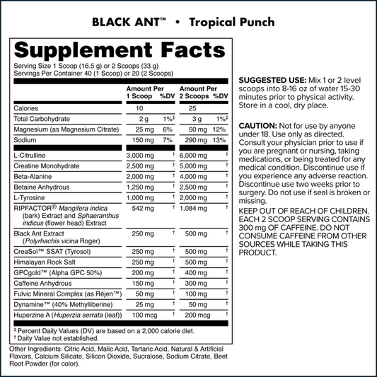 Bucked Up Black Ant Pre-workout, 40 Servings