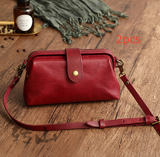 Clementine Leather Crossbody Bag - Elegant Pillow-Type Shoulder Purse