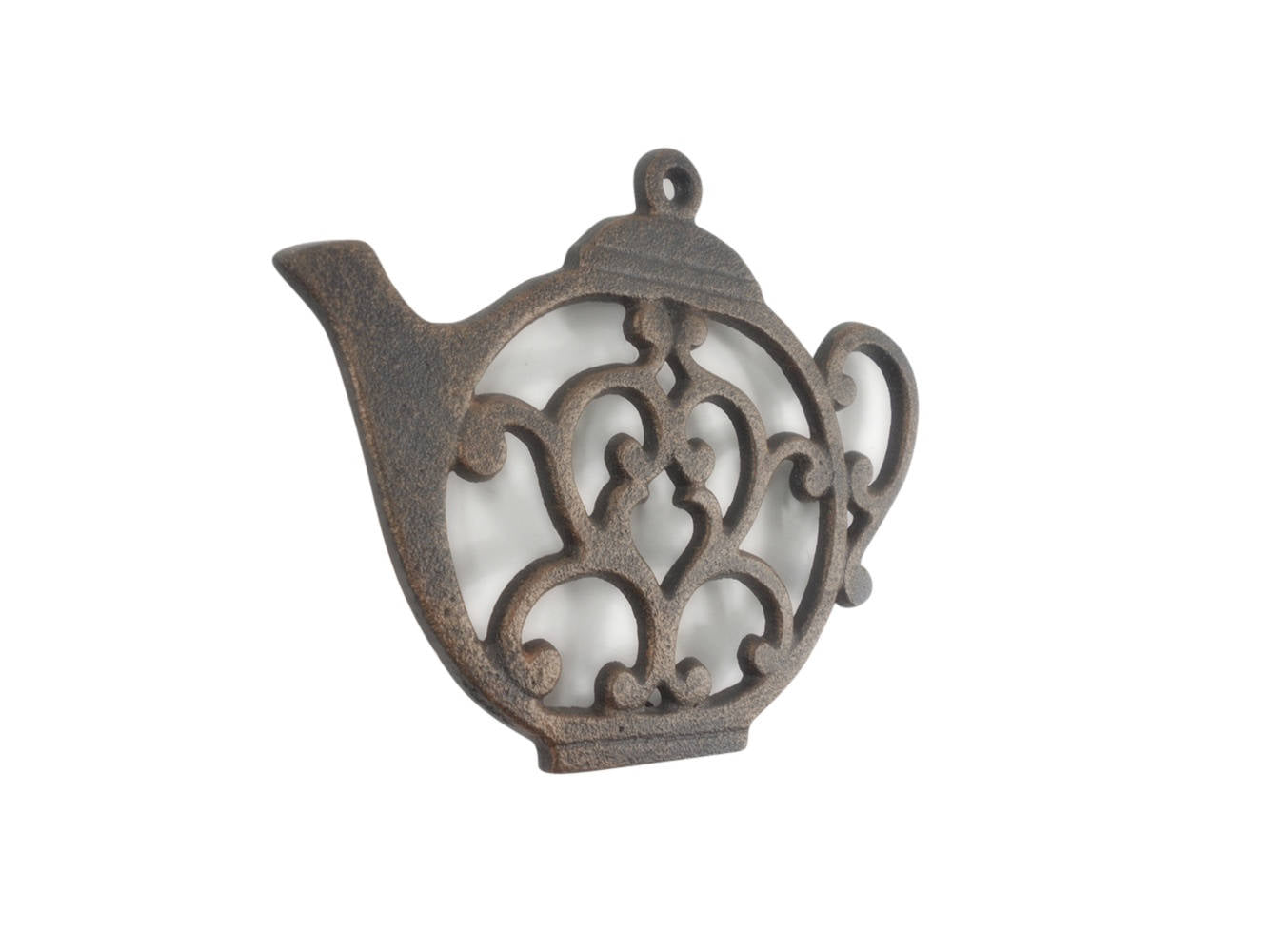 Rustic Copper Cast Iron Round Teapot Trivet 8""