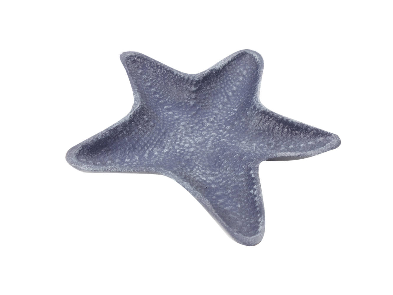 Rustic Dark Blue Cast Iron Starfish Decorative Bowl 8""