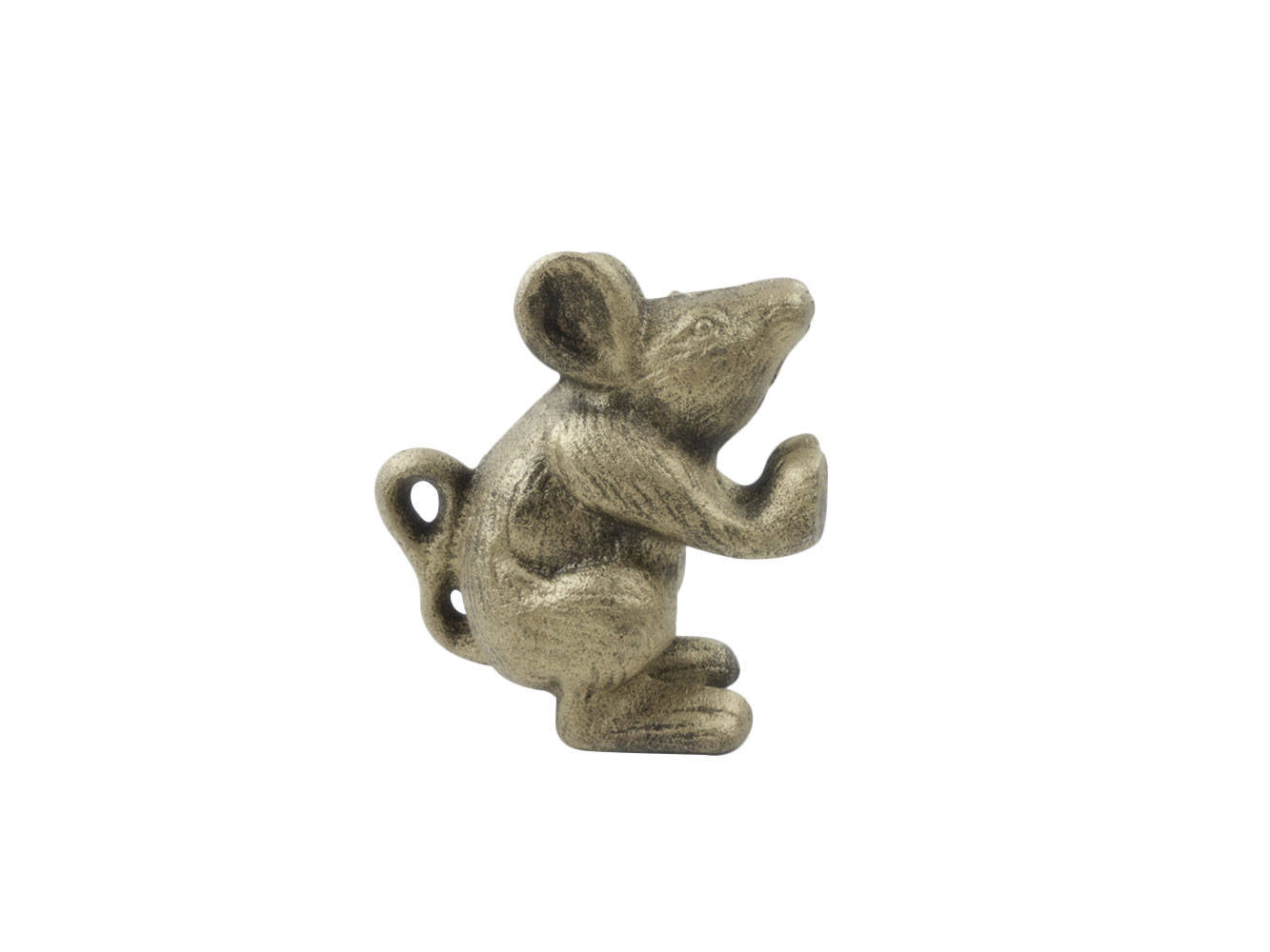 Rustic Gold Cast Iron Mouse Door Stopper 5""