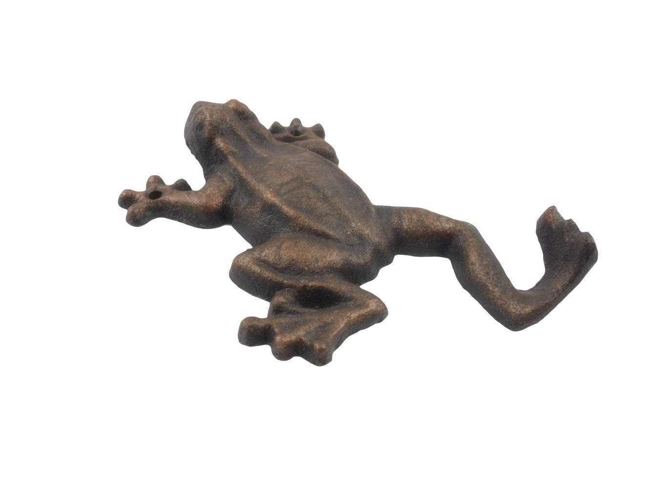 Rustic Copper Cast Iron Frog Hook 6""