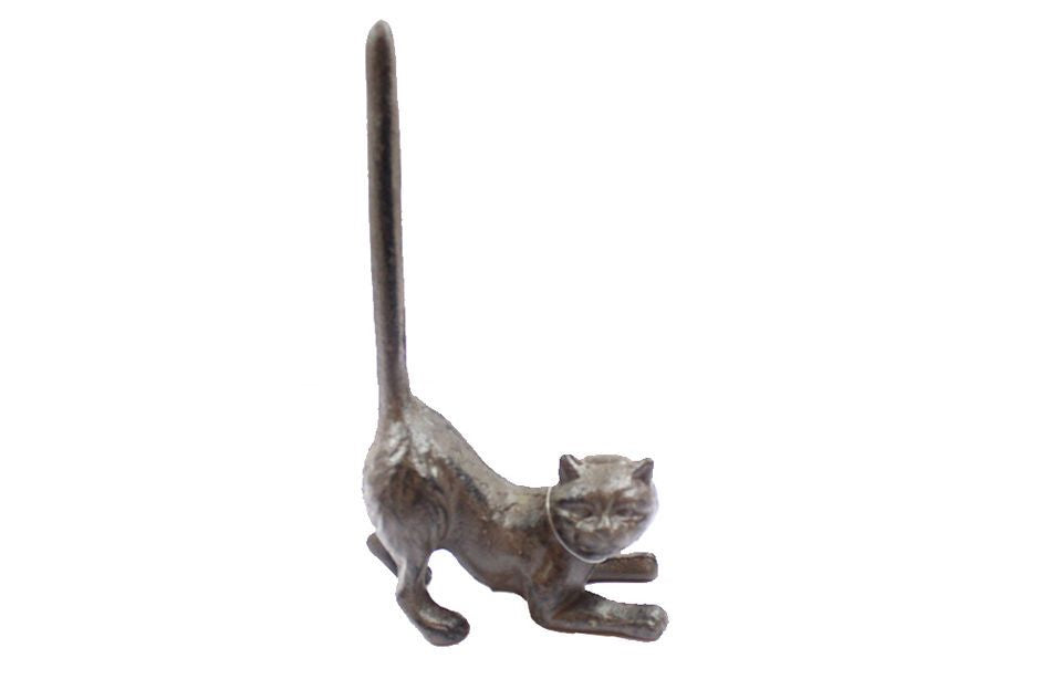 Cast Iron Cat Paper Towel Holder 10""