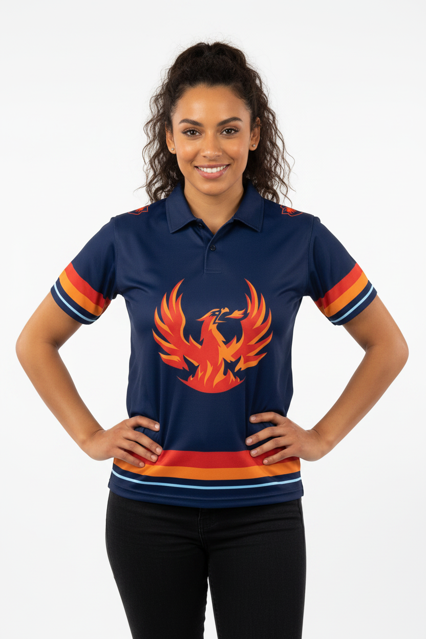 Coachella Valley Firebirds AHL Licensed Replica Jersey Performance Polo Shirt
