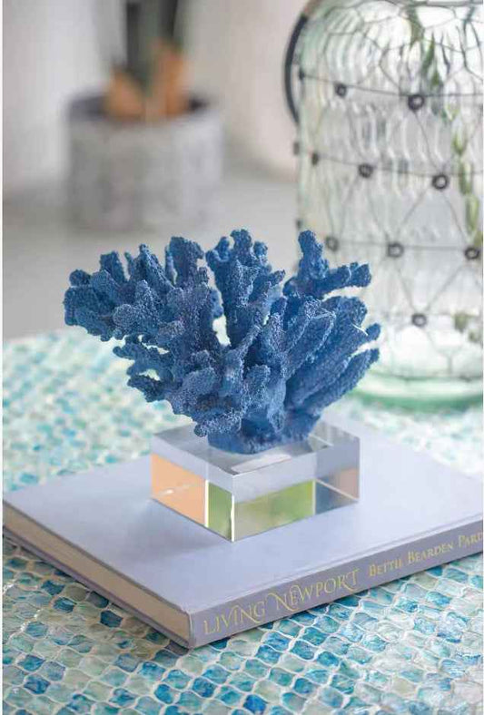 Artificial Coral Ornament With A Crystal Base Resin Desktop Decoration