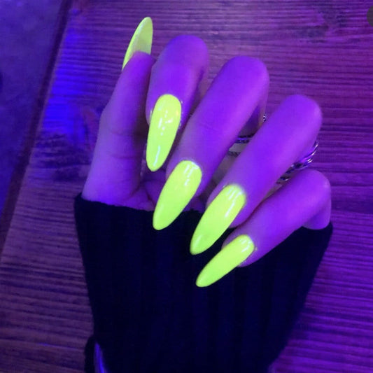 12-Color Fluorescent Nail Art Powder Set In A Barbie-Style Clear Box