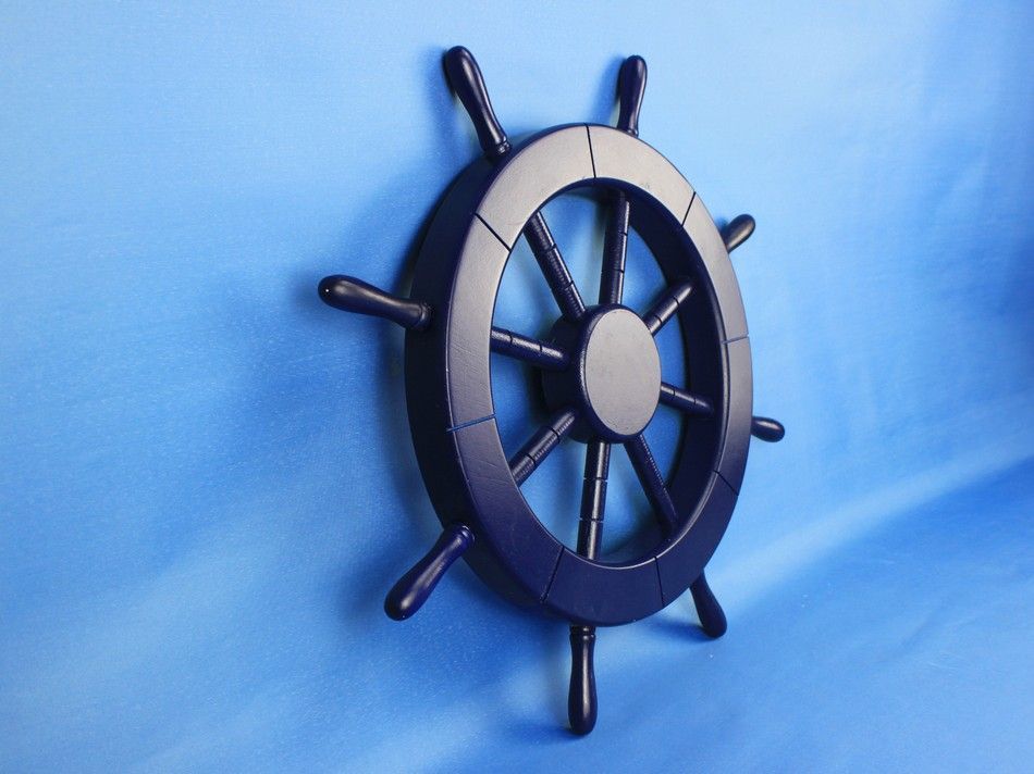 Dark Blue Decorative Ship Wheel 18""