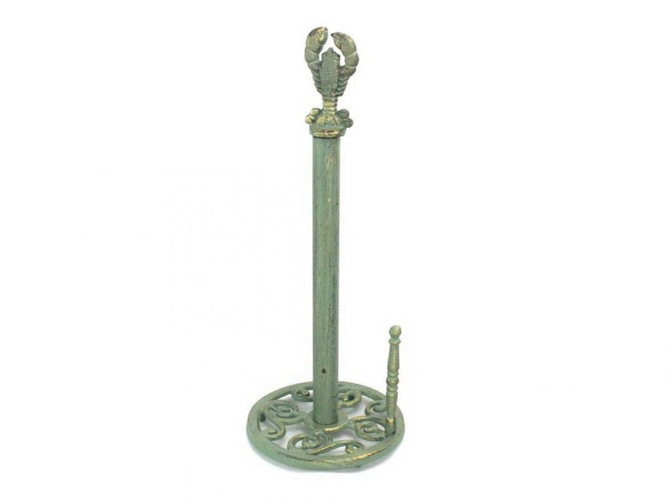 Antique Bronze Cast Iron Lobster Paper Towel Holder 16""