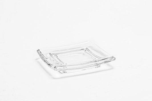 Square Glass Pillar Plate - 4.75"