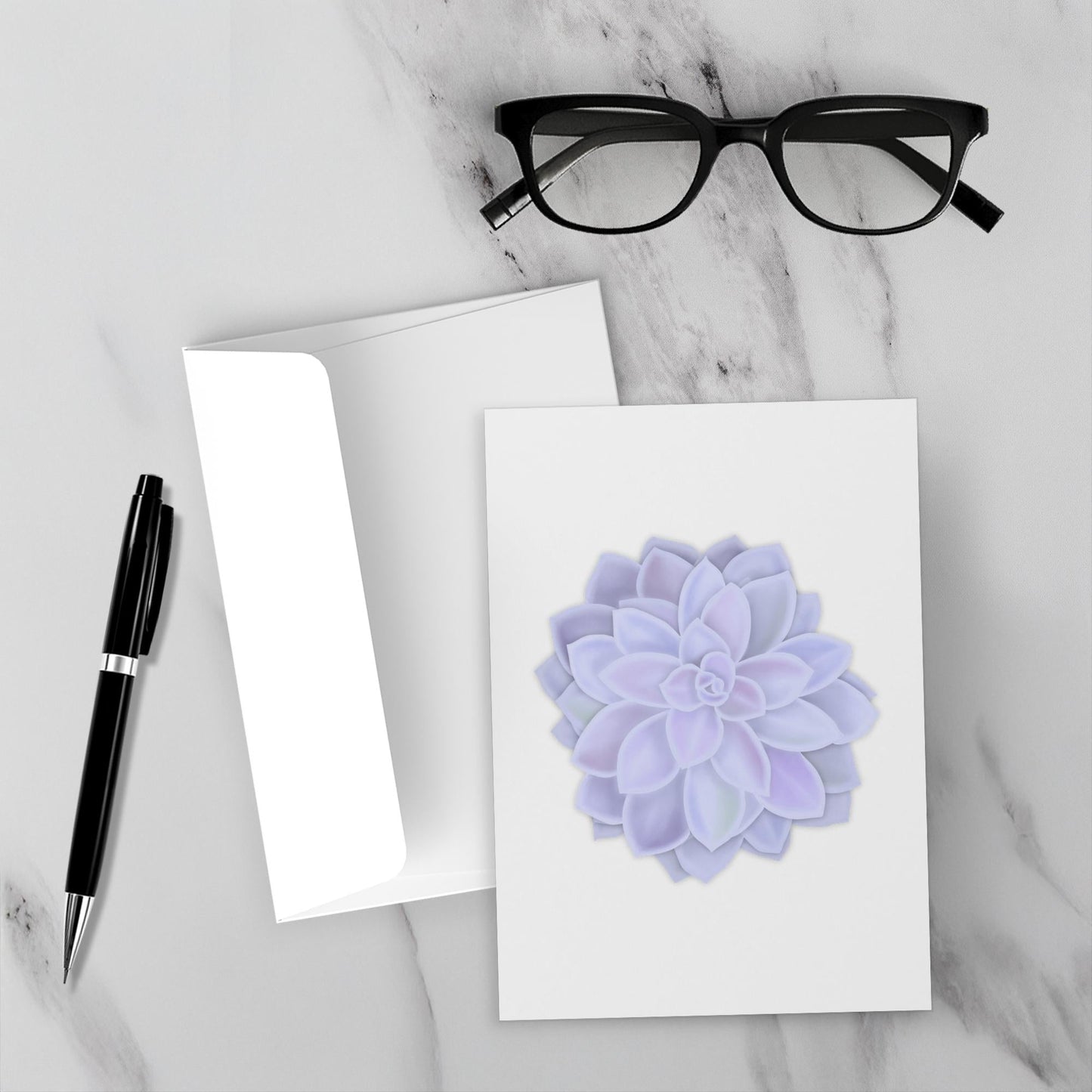 Graptopetalum Murasaki Succulent Greeting Card – Blank Inside With Envelope
