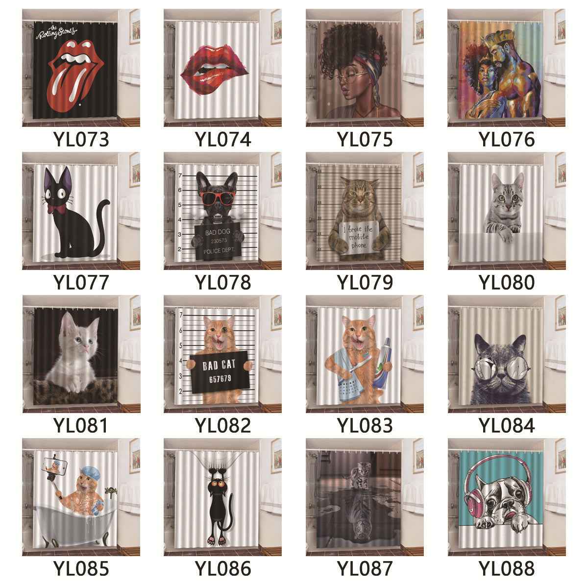 Decorative Shower Curtain For Sanitary Partition