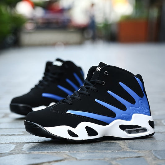 Professional Basketball Shoes for Men, Comfortable High-top Breathable Non-slip Shock Absorbing Lace-up Cushion Sneakers for Training, Running And Stepping