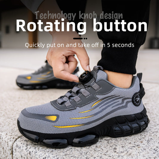 Buttoned Anti-Crush, Anti-Puncture, Comfortable, Breathable And Protective Safety Shoes
