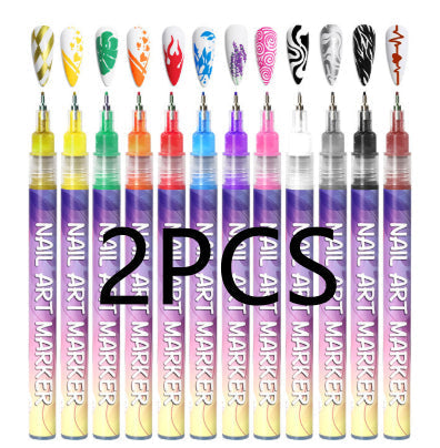 Nail Art Graffiti Pen 12 Colors Acrylic Paint Painted