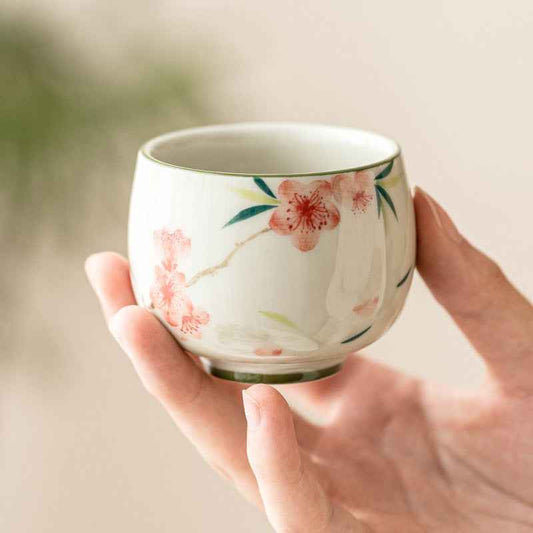 Peach Blossom Hand-painted Master Cup Single Cup Chinese High-end