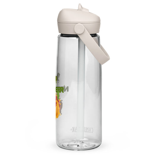 Flip straw water bottle