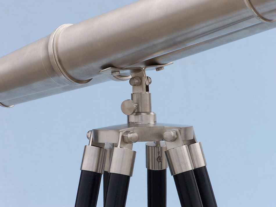 Floor Standing Admiral's Brushed Nickel Binoculars 62""