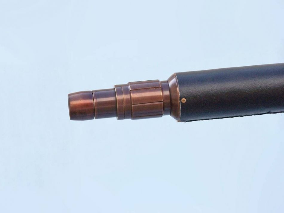 Floor Standing Antique Copper With Leather Anchormaster Telescope 65""