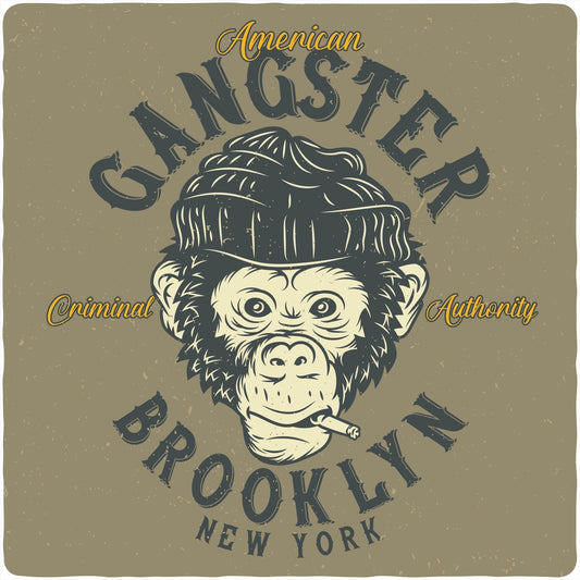 Gangster Brooklyn Men's Bamboo Viscose/Organic Cotton Short Sleeve Graphic T-Shirt