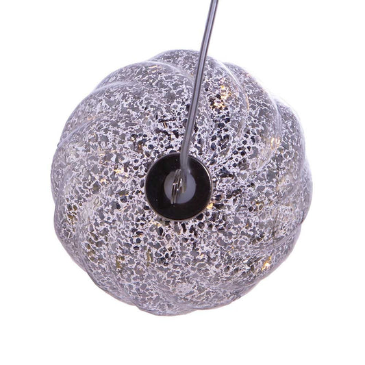 Lighted USB Gold and Silver Glass Ball Ornament - Dark Gold