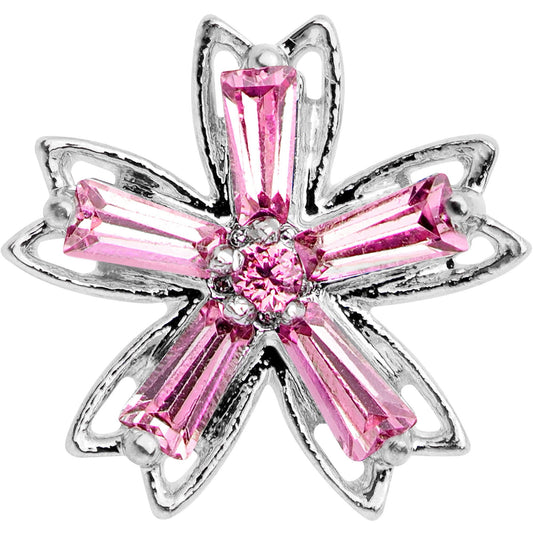Pink CZ Gem Lil Lily Cartilage Tragus Earring