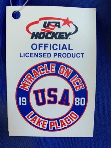 USA Hockey Officially Licensed "Miracle on Ice 1980 Team" Jersey Navy Polo Shirt