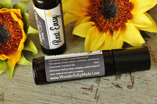 Rest Easy Roller | Sleep Roller | Insomnia | Natural Sleep Aid | Essential Oil for bedtime | Help for sleep | Herbal Sleep Help | Kids Adult
