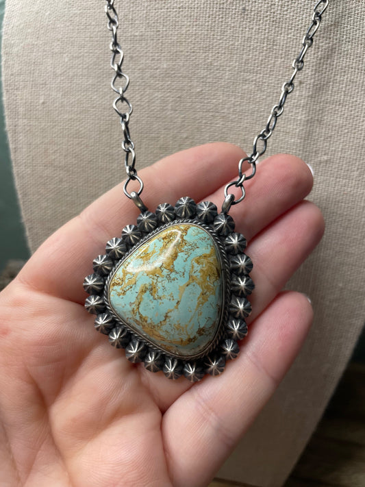 Handcrafted Sterling Silver And Turquoise Necklace By Tom Loy