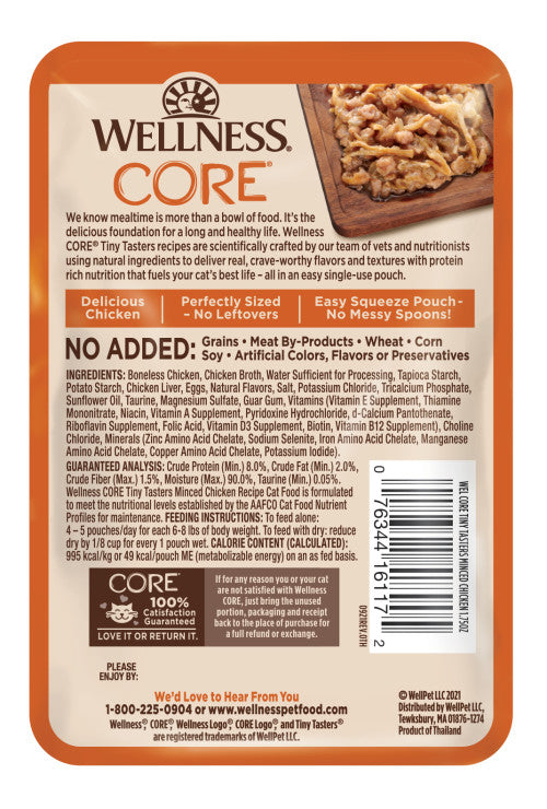 Wellness Core Adult Tiny Taster Minced Chicken Wet Cat Food (1.75oz)