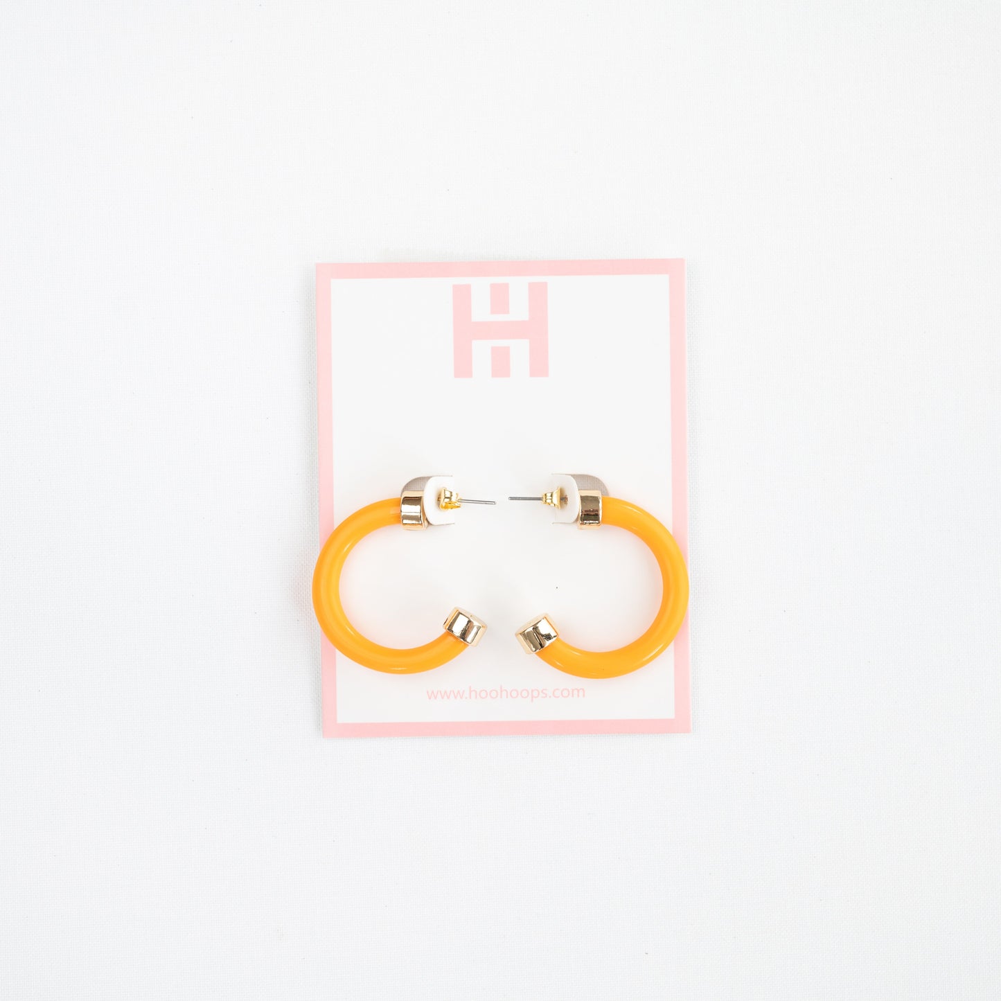 Bright Orange Mini Hoop Earrings