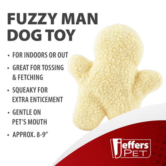 Jeffers Fuzzy Shapes Squeaker Dog Toys, Natural Color, Star/Man/Bone