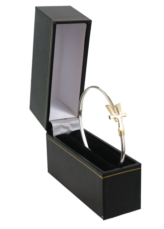 Vermont Hook Bracelet with Gold 'VT' - 3mm Band - 8 Inch